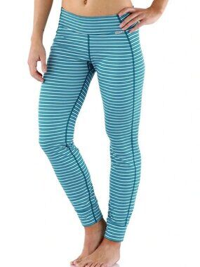 Patagonia Women’s Capilene 3 Midweight Leggings Size Small Striped Blue
